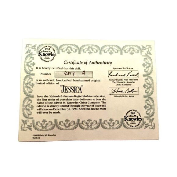 Yolanda's Picture Perfect Babies Collection "Jessica" Vintage 1990 Original Box - Picture 6 of 8